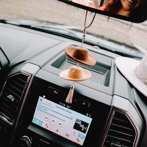 Brown & Stone Cowboy Hat Rearview Mirror Charm